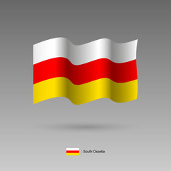 South Ossetia flag. Official colors and proportion correctly. High detailed vector illustration. 3d and isometry. EPS10