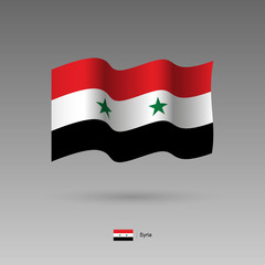 Syria flag. Official colors and proportion correctly. High detailed vector illustration. 3d and isometry. EPS10