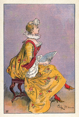 Frenchwoman 1720. Date: circa 1720
