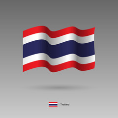Thailand flag. Official colors and proportion correctly. High detailed vector illustration. 3d and isometry. EPS10