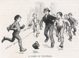 Street Football 1889. Date: 1889