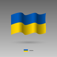 Ukraine flag. Official colors and proportion correctly. High detailed vector illustration. 3d and isometry. EPS10