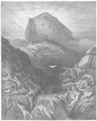 Old Testament  Noah's Ark on Mount Ararat. Date: Old Testament