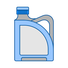 Blank plastic canister, flat icon. Packaging for oil, water and over liquids. Object for design