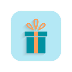 Gift. Christmas flat icon, holiday symbol. Vector illustration for design.