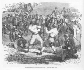 Sayers and Heenan boxing. Date: 1860