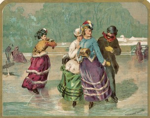 Ice Skating - 1870. Date: circa 1870s