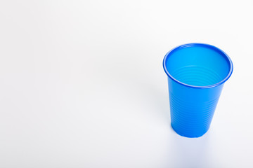 blue disposable plastic glasses
