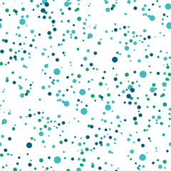 Concept funny color dots seamless pattern. Vector illustration for surface design, background, wrapping paper. Color dots random motif.