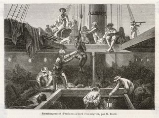 Slavery - Shipboard Scenes. Date: 1861 - obrazy, fototapety, plakaty