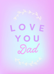 Vector icon set of fathers day greeting card against white background