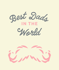 Vector icon set of fathers day greeting card against white background