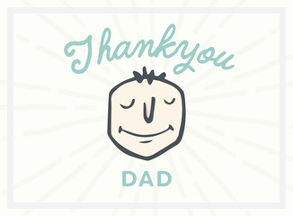 Vector icon set of fathers day greeting card against white background