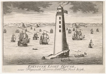 2nd Eddystone Lighthouse. Date: built 1708