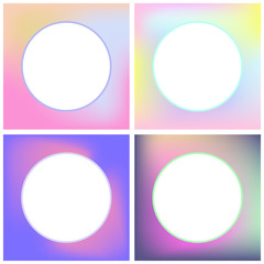 Vector icon set of neon sphere against white background