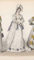 Fototapeta na wymiar History of Fashion 1815. Date: 1815