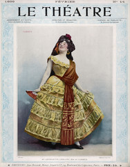 Leblanc As Carmen - 1899. Date: 1875 - obrazy, fototapety, plakaty