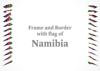 Frame and border with flag of Namibia. 3d illustration