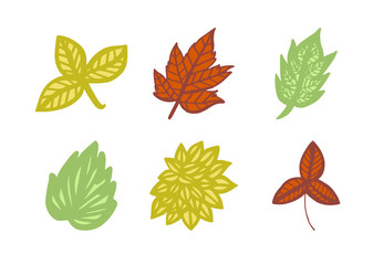 Vector icon of autumn leaves against white background