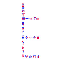 Vector icon for fourth of July against white background