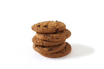 Some homemade cookies with chunks of chocolate