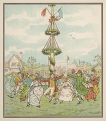 Maypole (Casella). Date: 1882 - obrazy, fototapety, plakaty