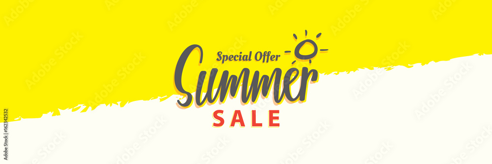 Wall mural Summer Sale heading design for banner or poster. Sale and Discounts Concept. Vector illustration.