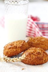 Oatmeal cookies and milk