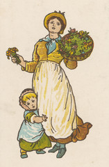 Flower Seller - T. Crane. Date: circa 1882