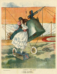 Cartoon  Love has wings  WW1. Date: 1915 © Archivist