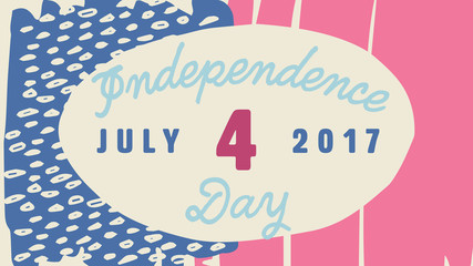 Vector of greeting card with fourth of july message