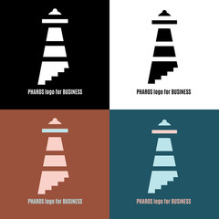 Lighthouse logo template design for business. Vector illustration
