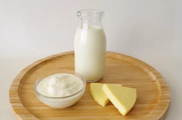 Foto auf Acrylglas Milchprodukte Milch und Milchprodukte