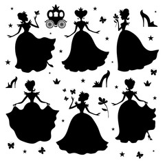 Little princess vector silhouettes © MicroOne