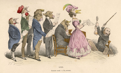 Singers (Grandville). Date: 1828