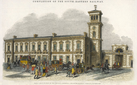 London Bridge Station. Date: 1844