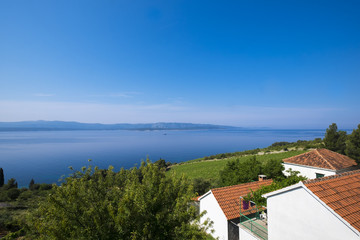 Fototapeta na wymiar Landscape around Murvica near of Zlatni Rat in Brac Island