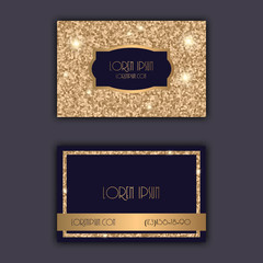 Naklejka na ściany i meble Business card templates with glitter shining background