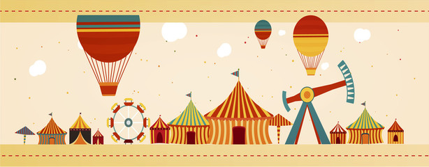 Banner concept of isolated Circus fair day