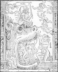 Fototapeta na wymiar Satan and Lucifer. Date: 1508
