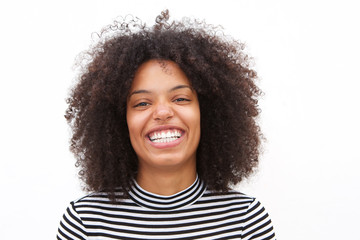 Obraz premium Close up confident african american woman laughing