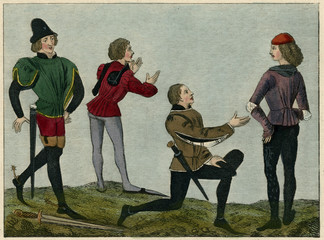English Gentlemen 15th century. Date: 15/16th centuries