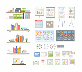 Office Essentials - modern vector flat icons set