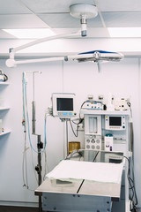 Modern operating room in hospital.