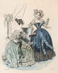 Obraz premium Blue Gowns 1837. Date: 1837