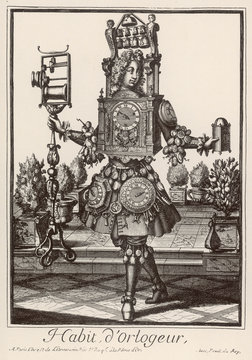A fantasy clockmaker. Date: circa 1700