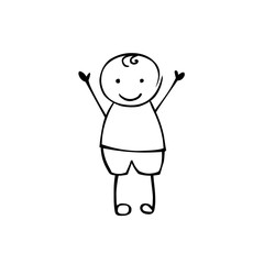 Linear boy. Man ine children's style