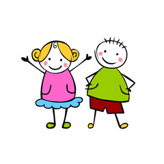 Boy and girl. Vector couple