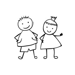 Boy and girl. Vector couple