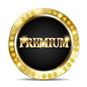 Premium banner with gold and brilliants